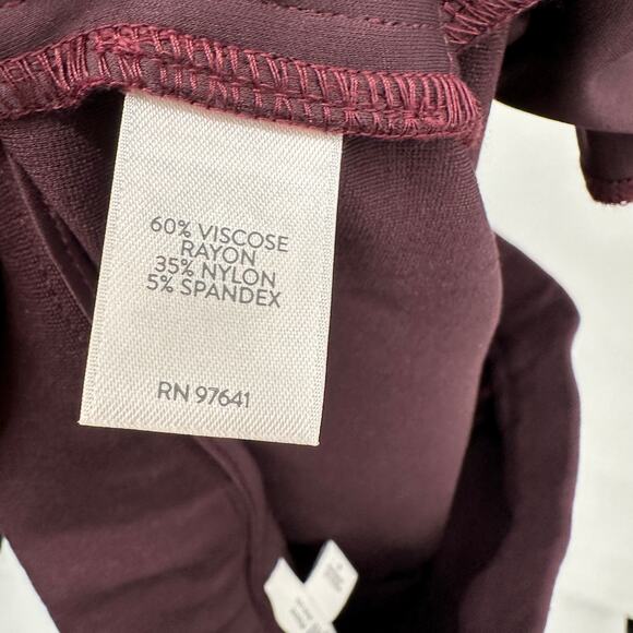 J. JILL Plum Purple Ponte Slim Leg Elastic Waist Stretch Pants // S - Picture 6 of 7
